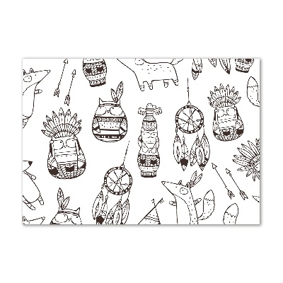 Foto schilderij op glas Indische uilen