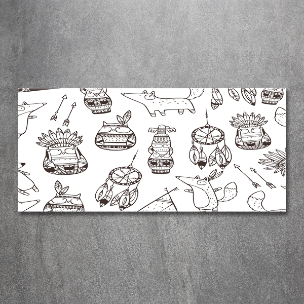 Foto schilderij op glas Indische uilen