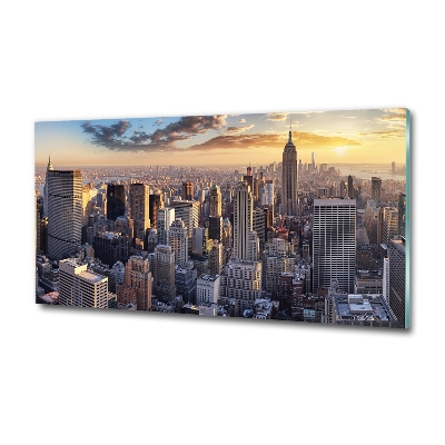Foto schilderij op glas New York vanuit vogelperspectief
