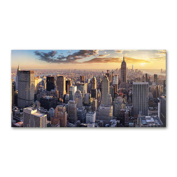Foto schilderij op glas New York vanuit vogelperspectief