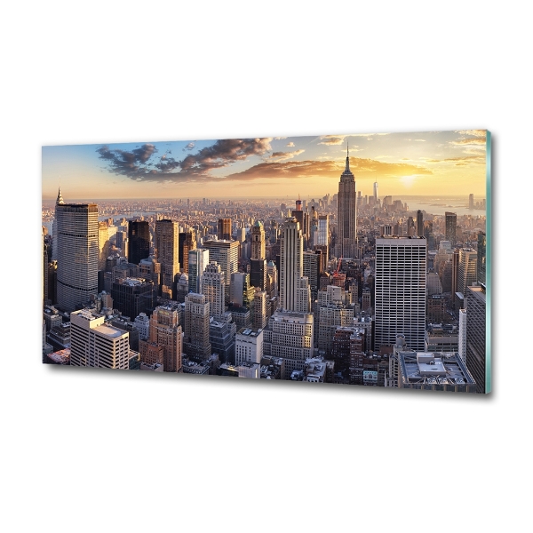 Foto schilderij op glas New York vanuit vogelperspectief