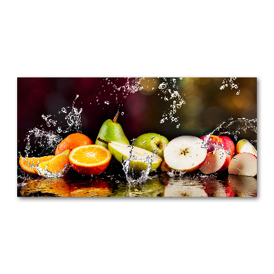 Glazen schilderij Fruit en water