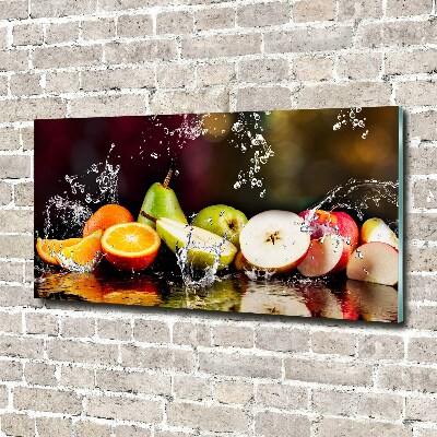 Glazen schilderij Fruit en water