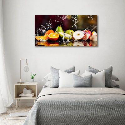 Glazen schilderij Fruit en water