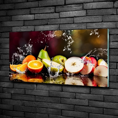 Glazen schilderij Fruit en water
