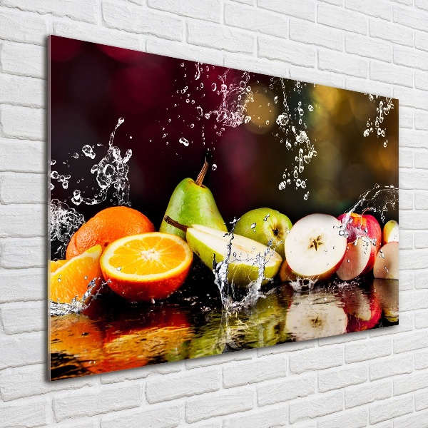 Glazen schilderij Fruit en water