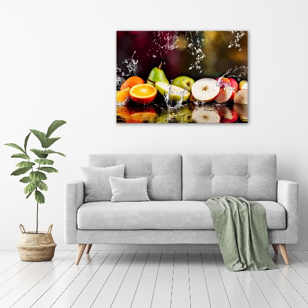 Glazen schilderij Fruit en water