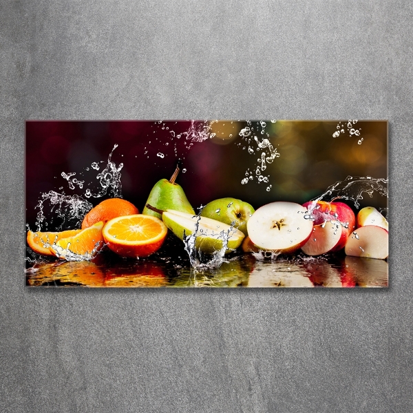 Glazen schilderij Fruit en water