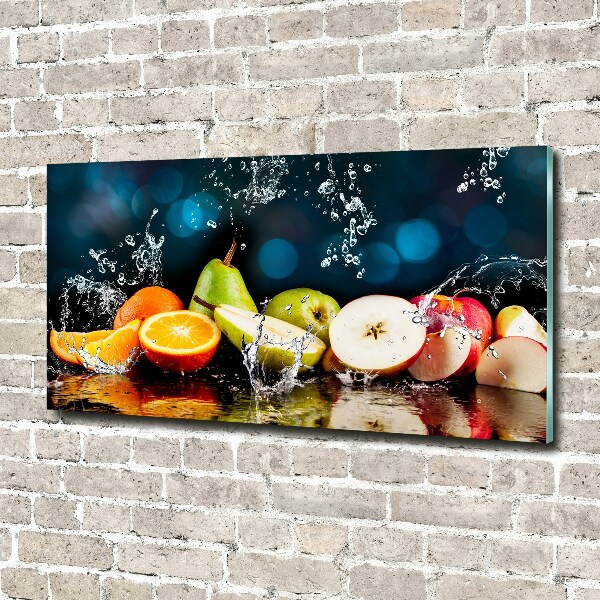 Foto schilderij op glas Fruit en water