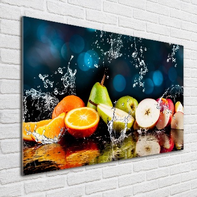 Foto schilderij op glas Fruit en water