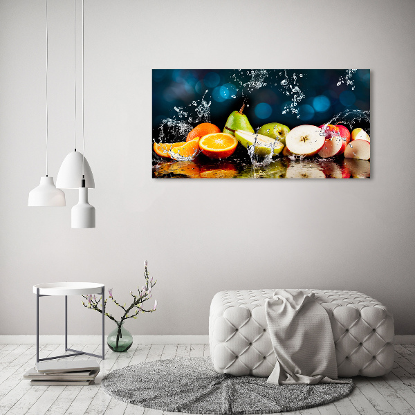 Foto schilderij op glas Fruit en water