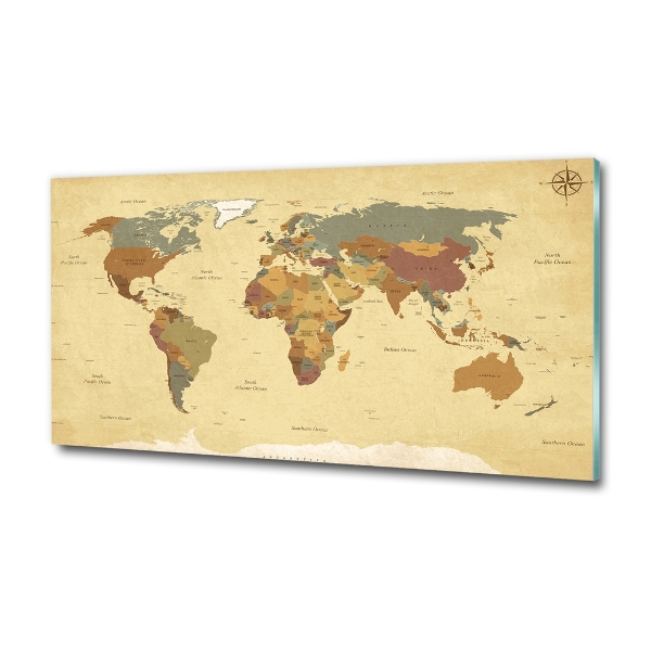 Foto schilderij op glas Politieke kaart