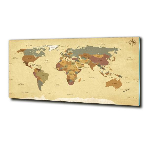 Foto schilderij op glas Politieke kaart