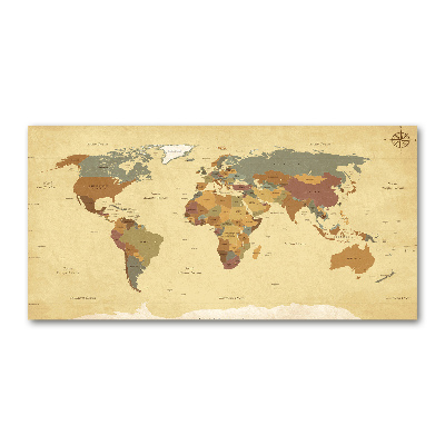 Foto schilderij op glas Politieke kaart