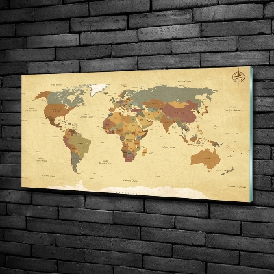 Foto schilderij op glas Politieke kaart