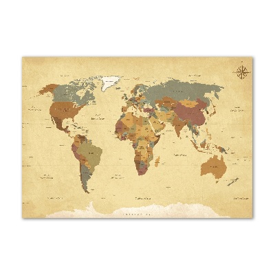 Foto schilderij op glas Politieke kaart