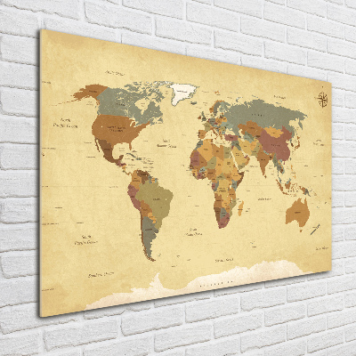 Foto schilderij op glas Politieke kaart