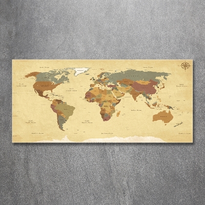 Foto schilderij op glas Politieke kaart