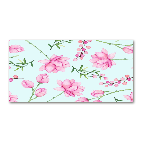 Foto schilderij op glas Bloemen en bessen