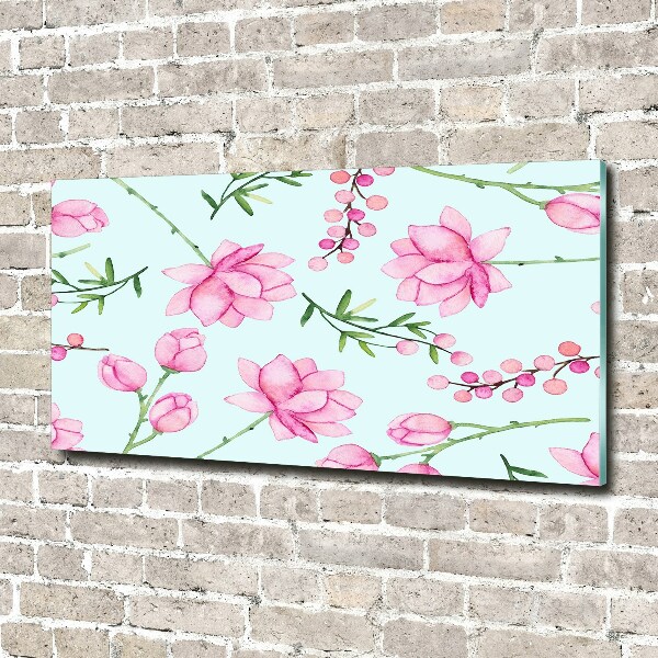 Foto schilderij op glas Bloemen en bessen