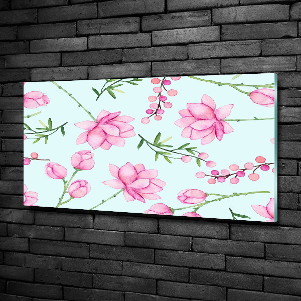 Foto schilderij op glas Bloemen en bessen