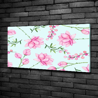 Foto schilderij op glas Bloemen en bessen