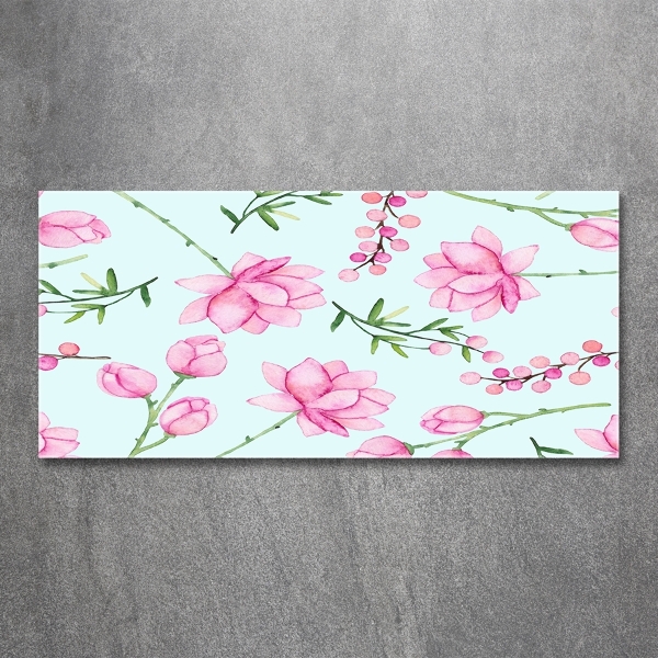 Foto schilderij op glas Bloemen en bessen