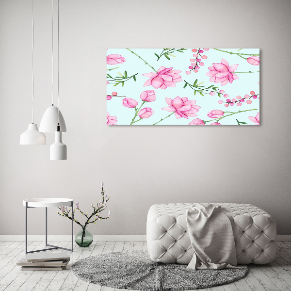 Foto schilderij op glas Bloemen en bessen