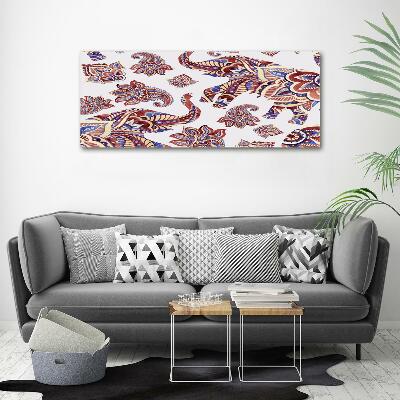 Schilderij glas Olifantenornamenten