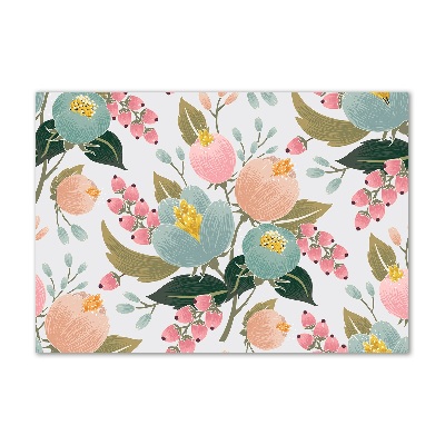 Schilderij op glas Bloemenpatroon
