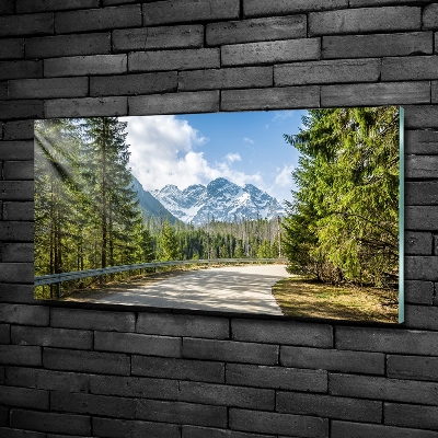 Schilderij op glas Tatra-gebergteweg