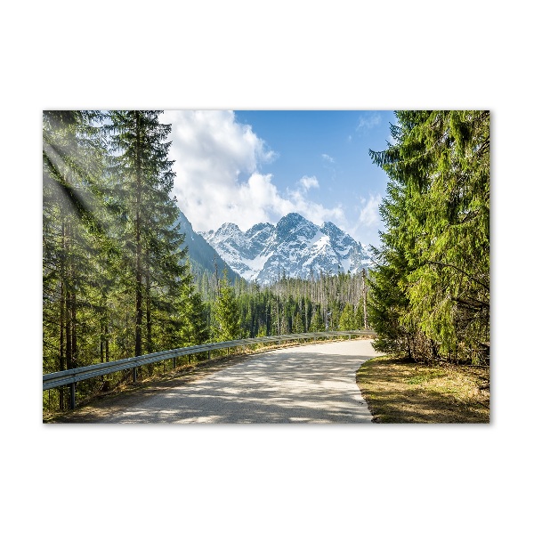 Schilderij op glas Tatra-gebergteweg