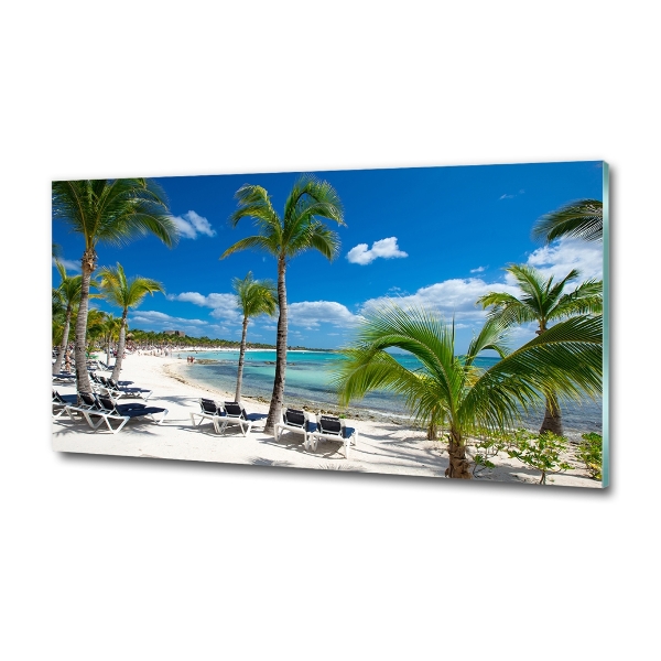 Schilderij glas strand van de Malediven