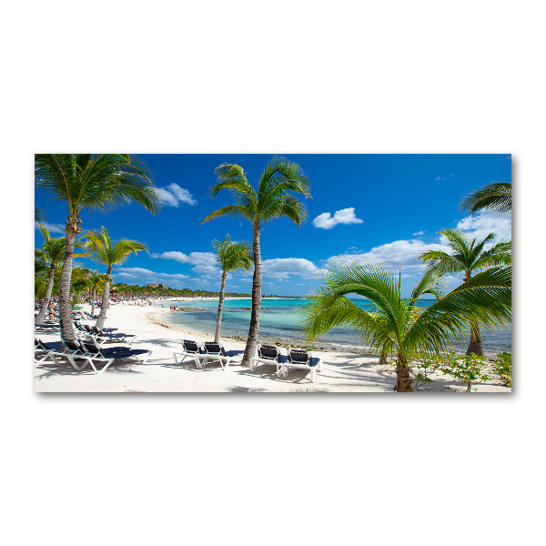 Schilderij glas strand van de Malediven