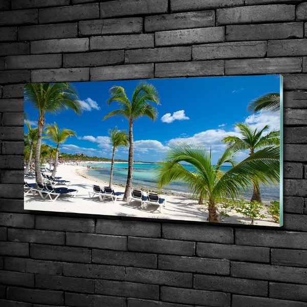 Schilderij glas strand van de Malediven