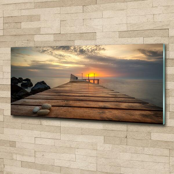 Foto schilderij op glas Houten steiger