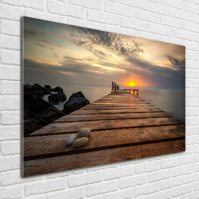 Foto schilderij op glas Houten steiger