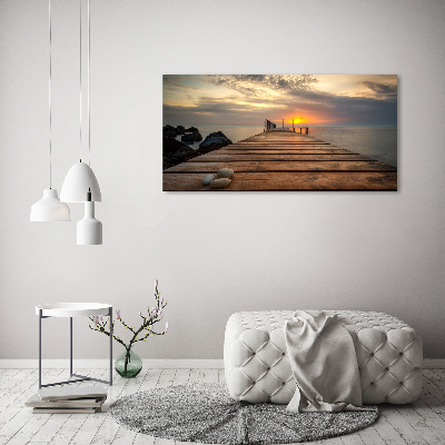 Foto schilderij op glas Houten steiger