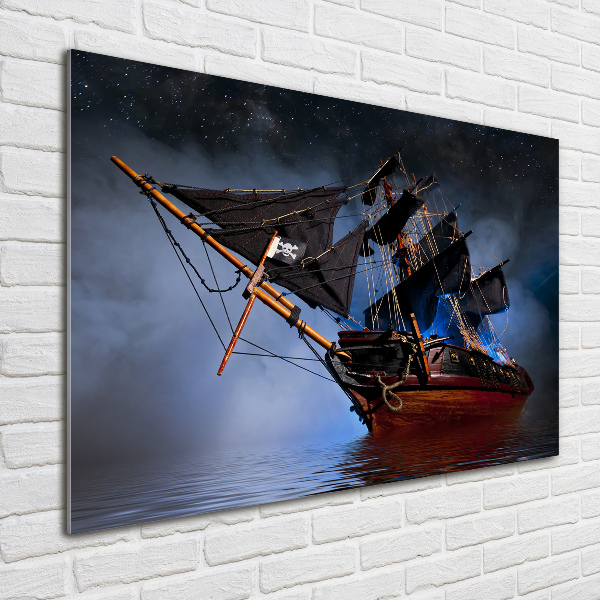 Glazen schilderij Piratenschip