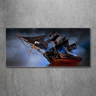 Glazen schilderij Piratenschip