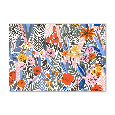 Schilderij op glas Bloemenpatroon