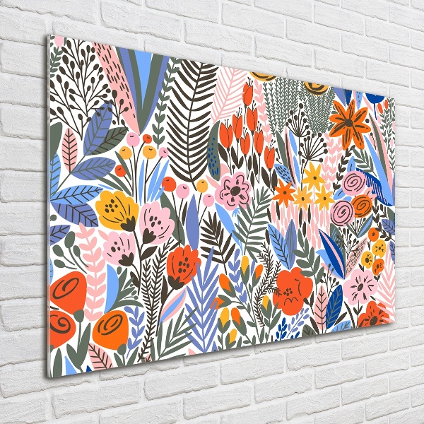 Schilderij op glas Bloemenpatroon