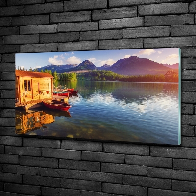 Foto schilderij op glas Meer in de bergen