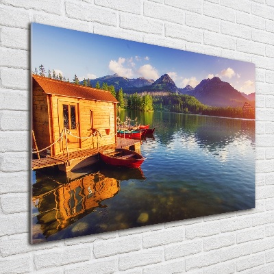 Foto schilderij op glas Meer in de bergen