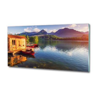 Foto schilderij op glas Meer in de bergen