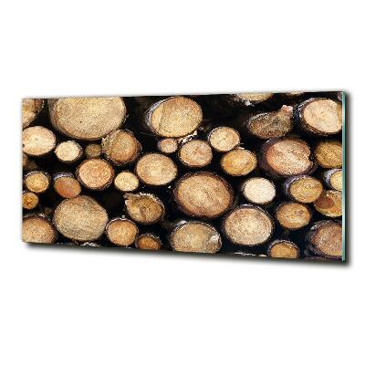 Schilderij op glas Houtblokken