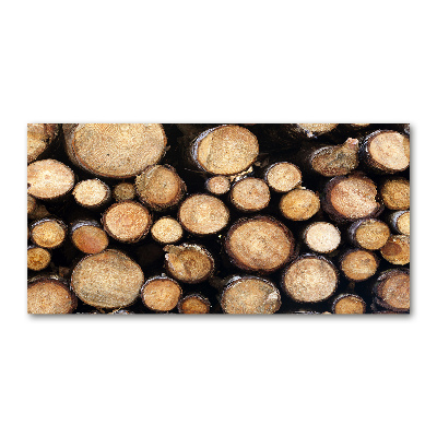 Schilderij op glas Houtblokken