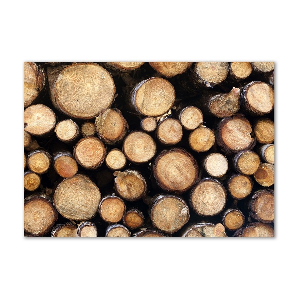 Schilderij op glas Houtblokken