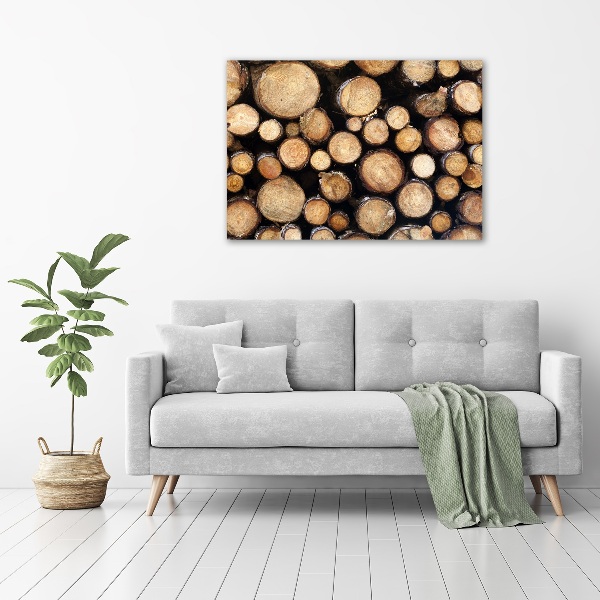 Schilderij op glas Houtblokken