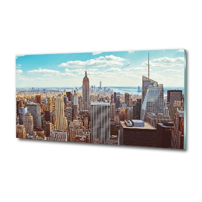 Foto schilderij op glas New York vanuit vogelperspectief